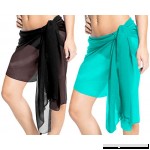 LA LEELA Beach Bikini Cover up Wrap Women Bathing Suit Sarong Solid 27 Plus Size Black_s812 B078K96GNN